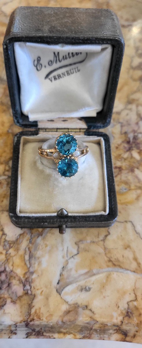 Toi Et Moi Belle Epoque Bague En Or 18ct Et Tourmalines -photo-1