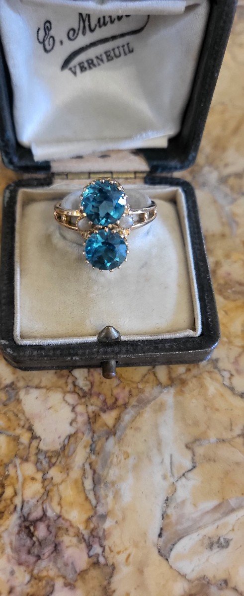 Toi Et Moi Belle Epoque Bague En Or 18ct Et Tourmalines -photo-4