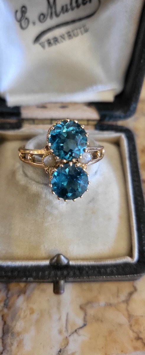 Toi Et Moi Belle Epoque Bague En Or 18ct Et Tourmalines -photo-5