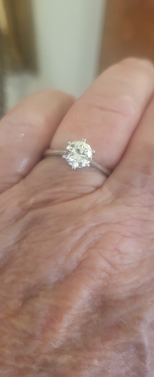 Diamant Solitaire en Or Blanc 750 (18ct) Taille Brilliant,  1.05ct-photo-3