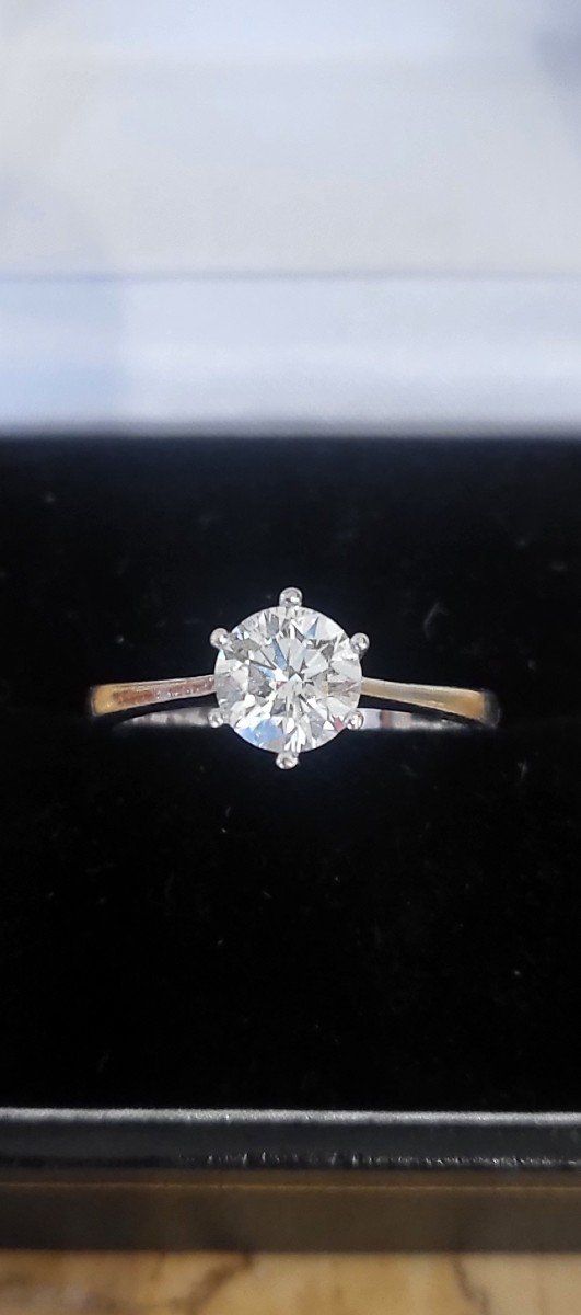 Diamant Solitaire en Or Blanc 750 (18ct) Taille Brilliant,  1.05ct-photo-6