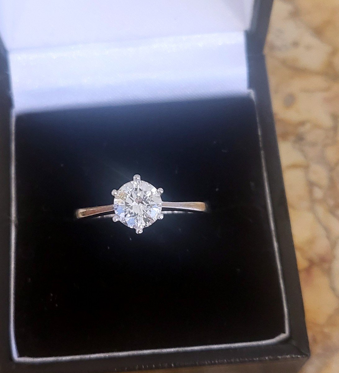 Diamant Solitaire en Or Blanc 750 (18ct) Taille Brilliant,  1.05ct