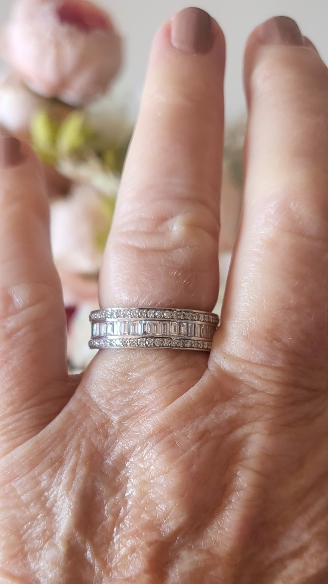 Wedding Ring Set With A Triple Set Of Diamonds (2.89cts) In 750 Gold-photo-6