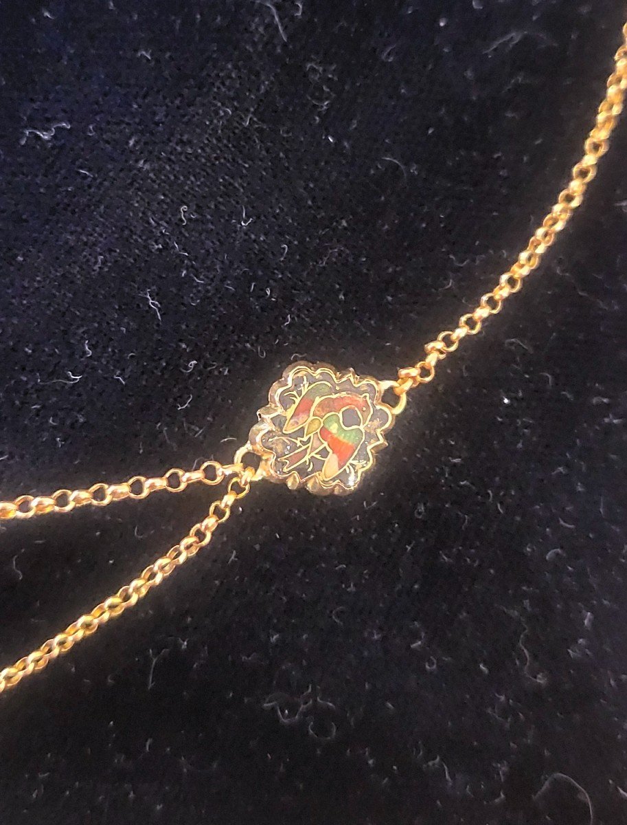 Belle Epoque Collier Or 18ct Et émaillé-photo-2