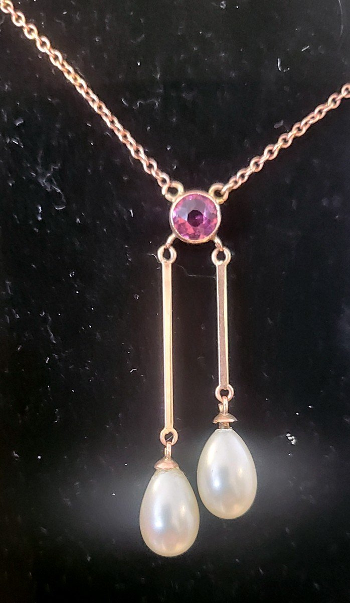 Belle Epoque Negligee Necklace In  Rose Gold-photo-3