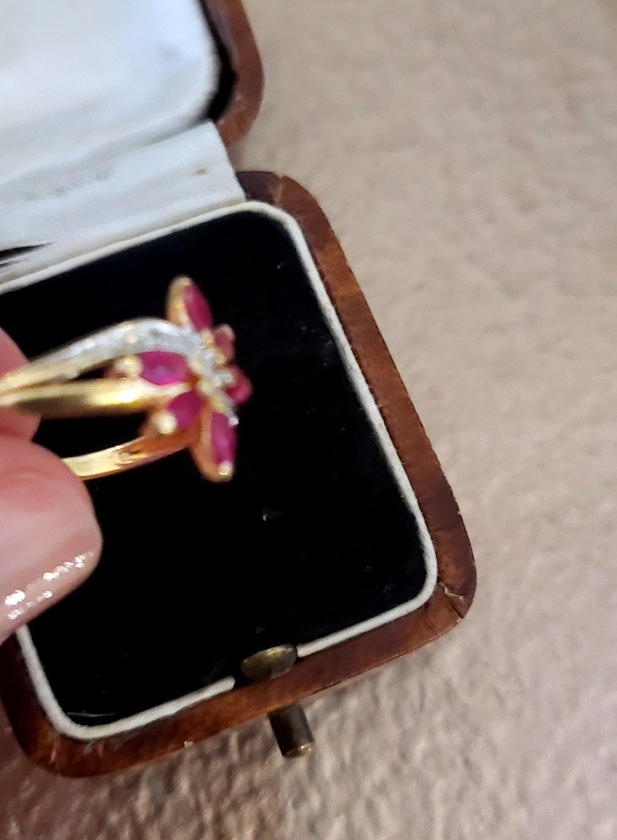 Vintage 18ct Gold And Ruby Ring-photo-3