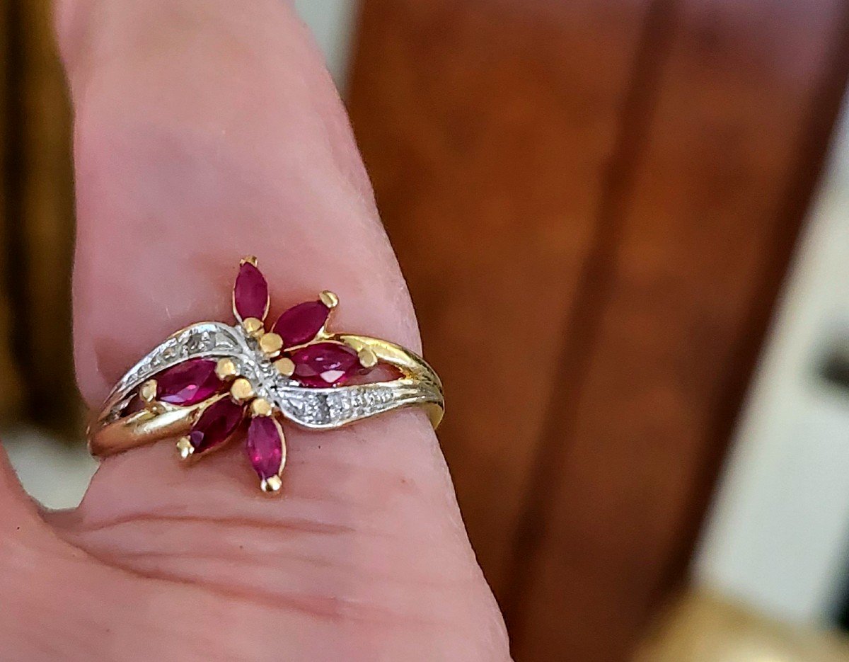 Vintage 18ct Gold And Ruby Ring-photo-2