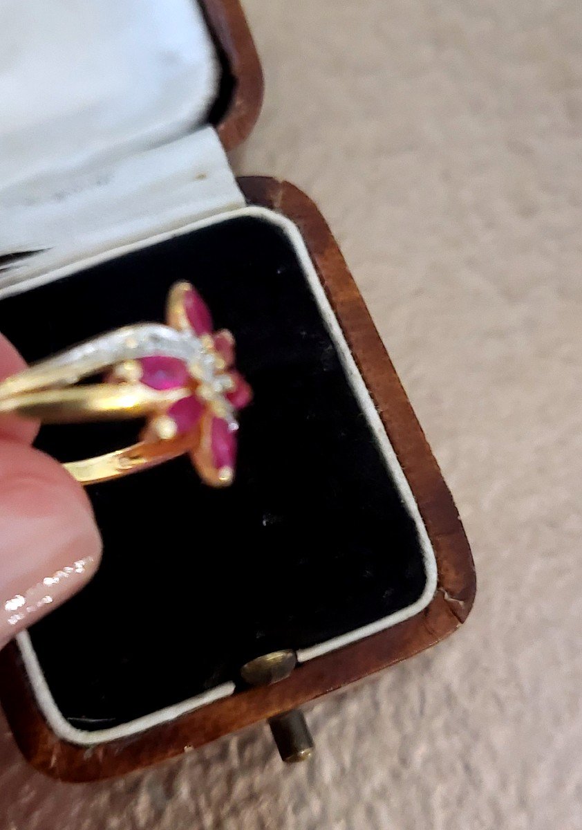 Vintage 18ct Gold And Ruby Ring-photo-3