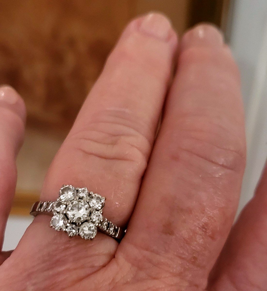Vintage Art Deco Style Diamond And 18ct Gold Ring-photo-4