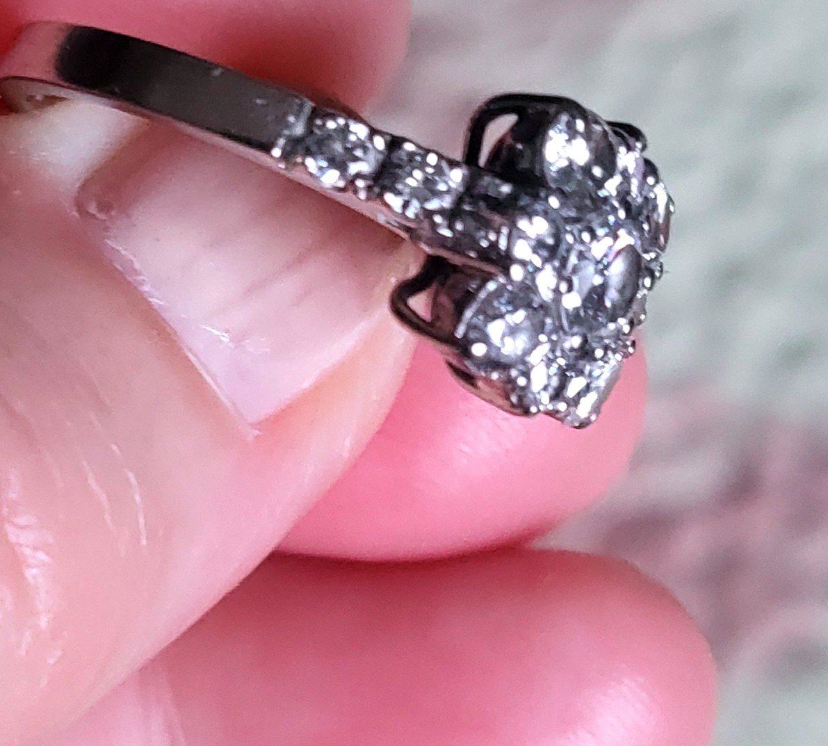 Vintage Art Deco Style Diamond And 18ct Gold Ring-photo-4