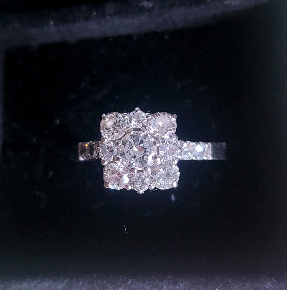 Vintage Art Deco Style Diamond And 18ct Gold Ring-photo-6