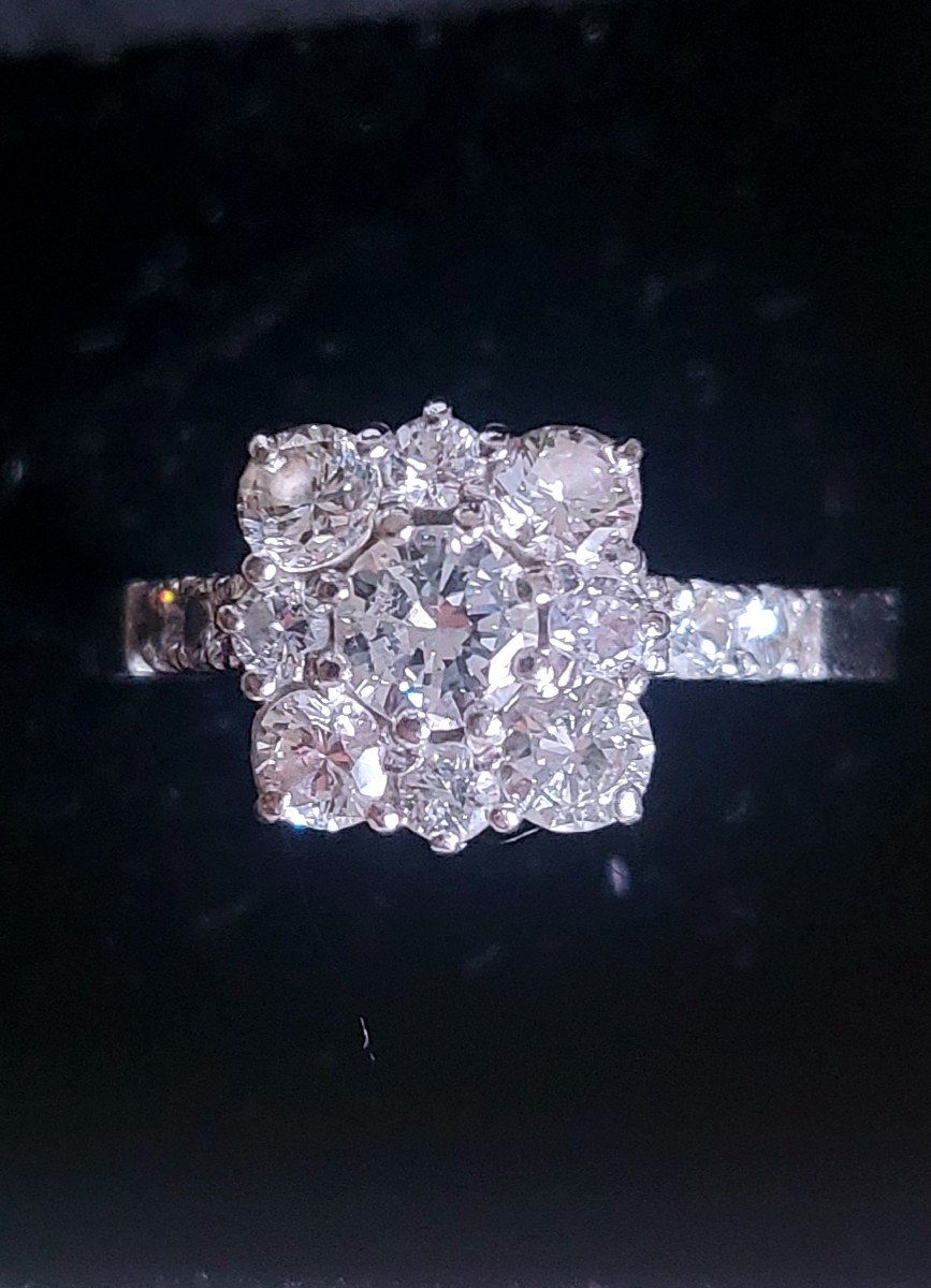 Vintage Art Deco Style Diamond And 18ct Gold Ring