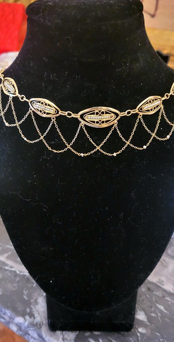 Belle Epoque Collier Feston En Or 18ct  -photo-2