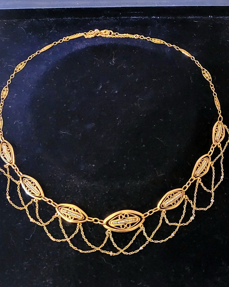 Belle Epoque Collier Feston En Or 18ct  