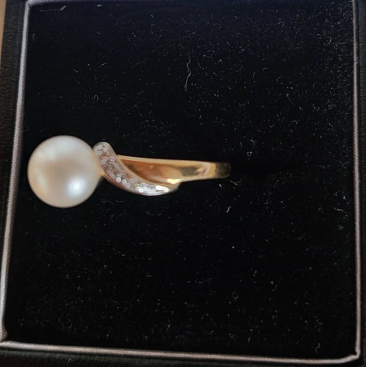 Vintage 14ct Gold, Pearl And Diamond Ring -photo-2