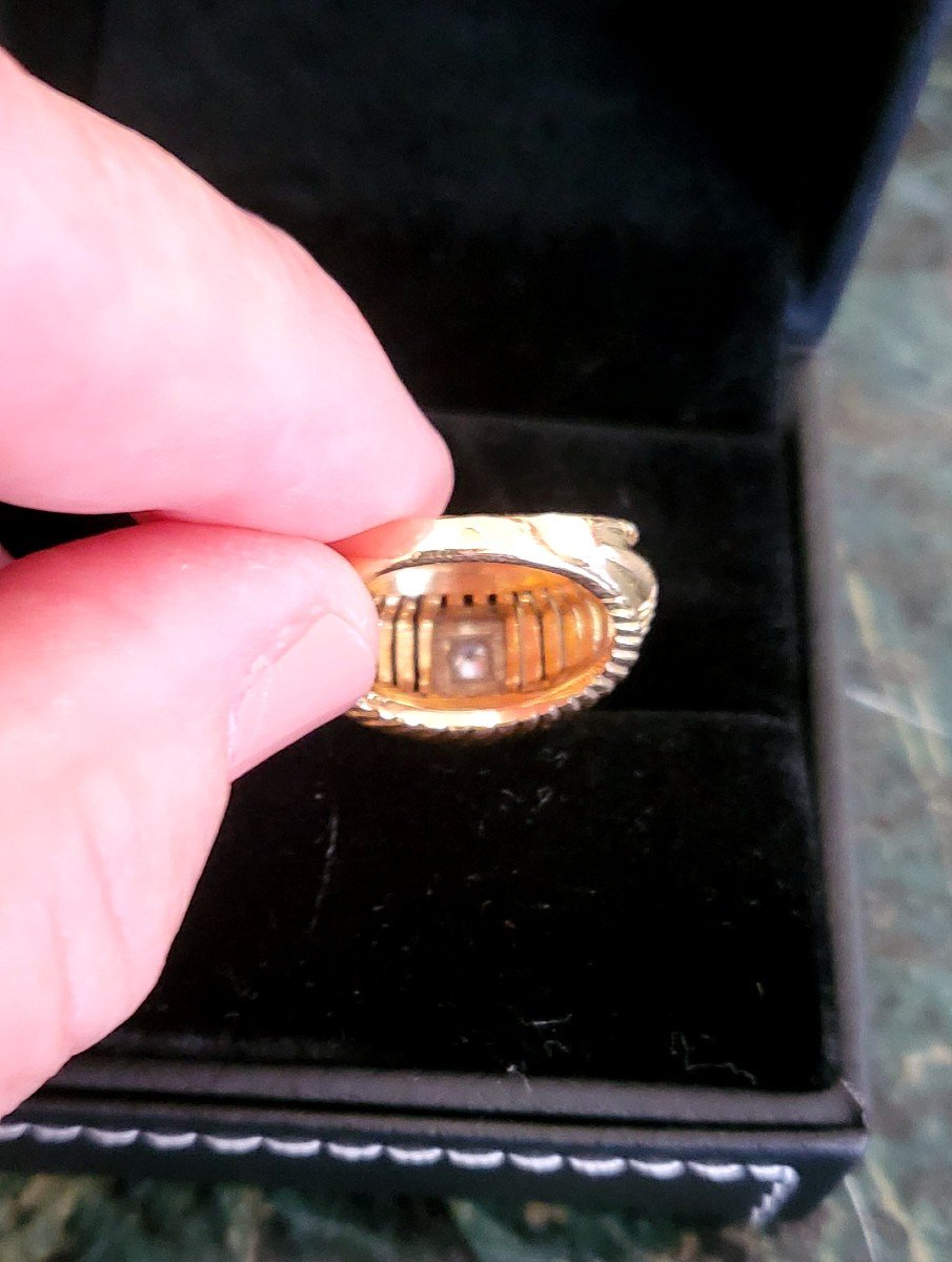 Vintage Bague En Or 18ct Et Diamant-photo-4