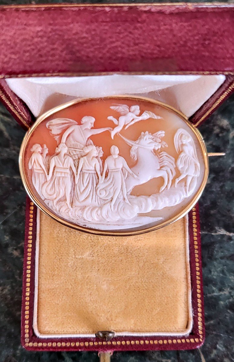 Napoléan 111 Broche Camée En Or 18ct -photo-4