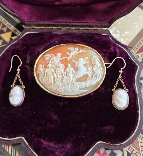 Napoléan 111 Broche Camée En Or 18ct -photo-4