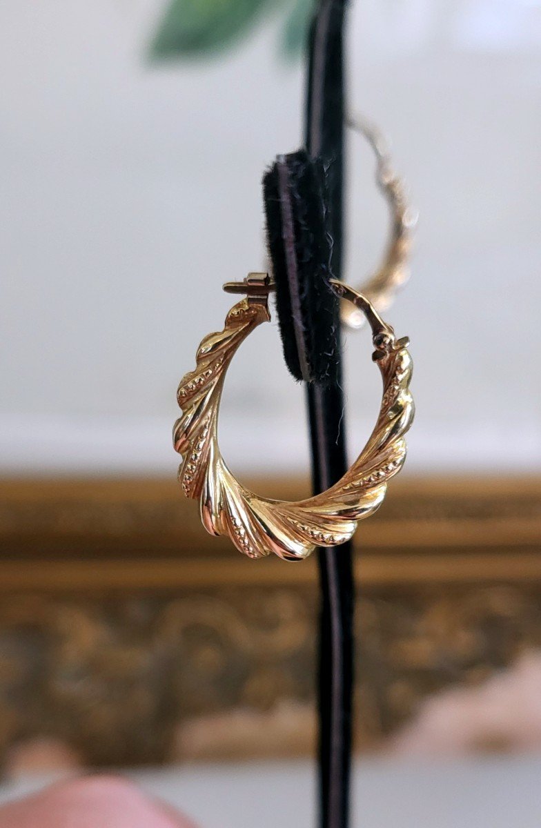 Creoles "Vintage" En Or 18ct -photo-3