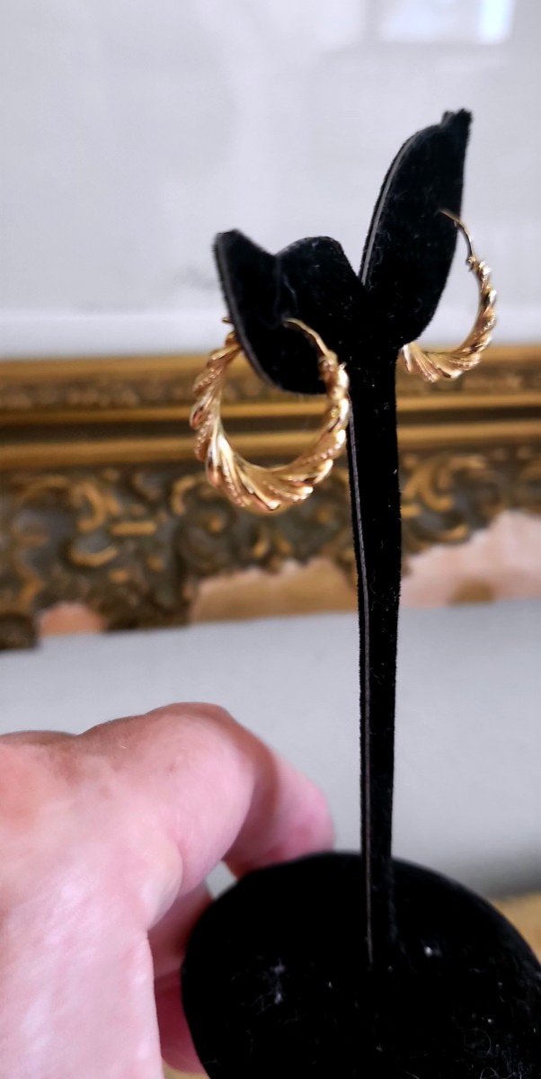Creoles "Vintage" En Or 18ct -photo-4