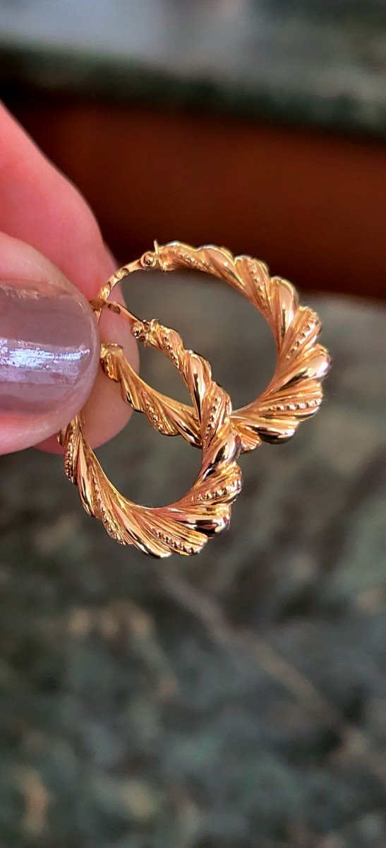 Creoles "Vintage" En Or 18ct -photo-4