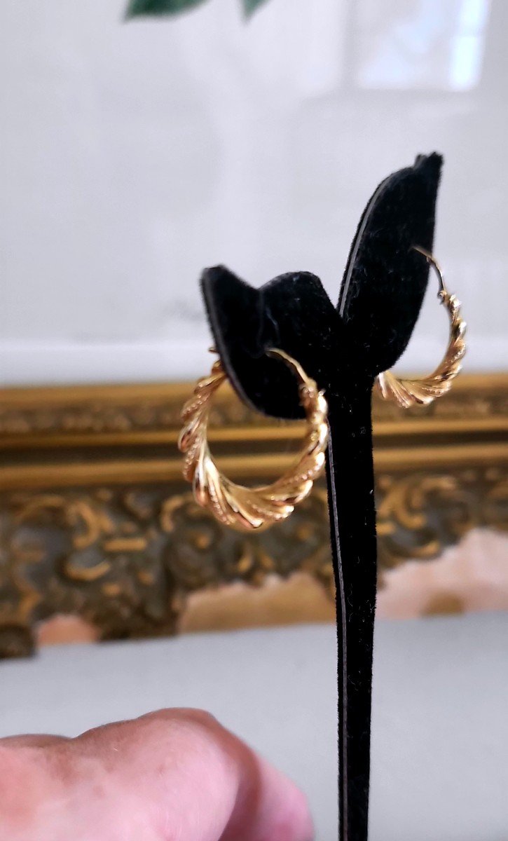 Creoles "Vintage" En Or 18ct -photo-5