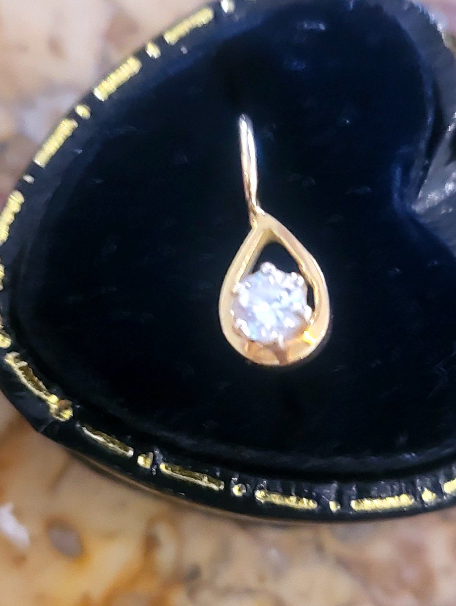 Pendentif  Vintage Diamant En Or 18ct -photo-3