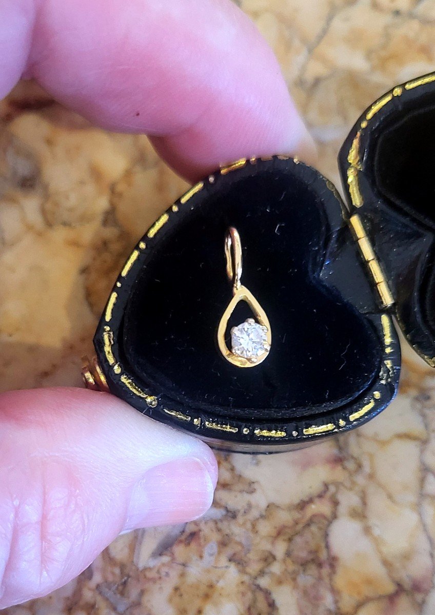 Pendentif  Vintage Diamant En Or 18ct -photo-3