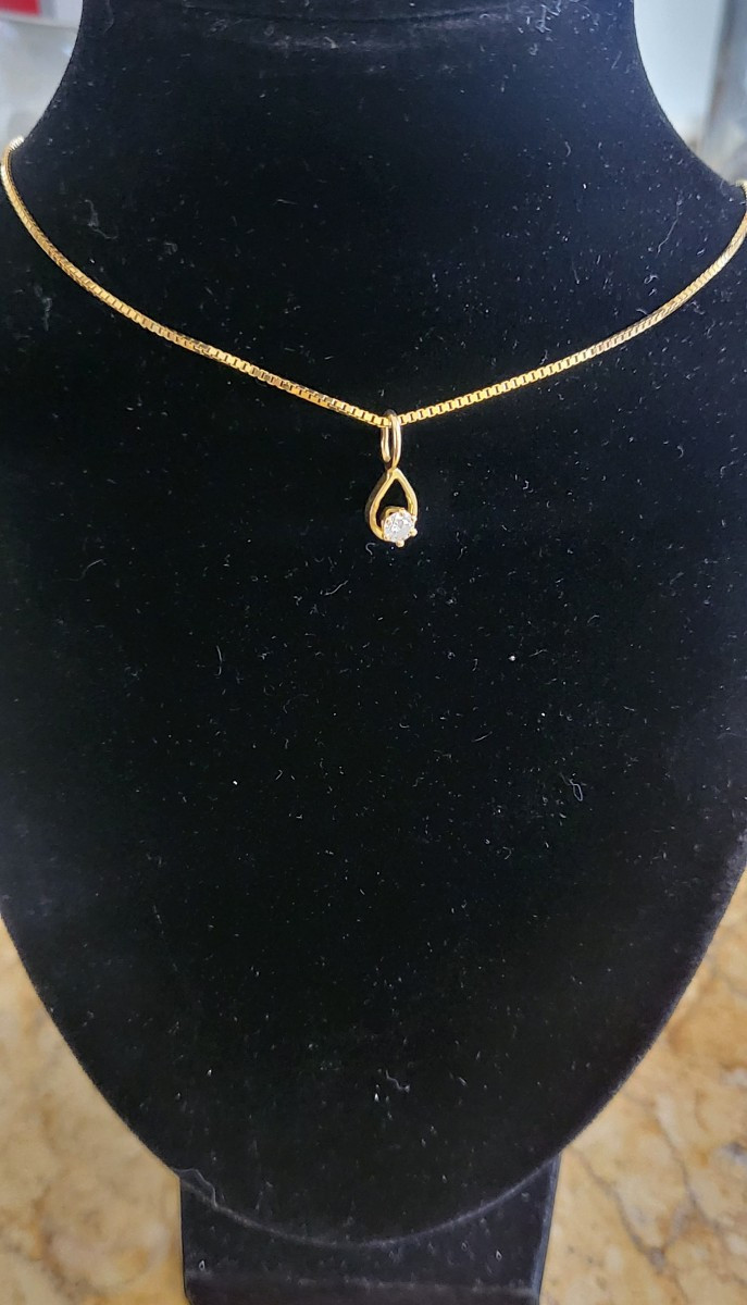 Pendentif  Vintage Diamant En Or 18ct -photo-4