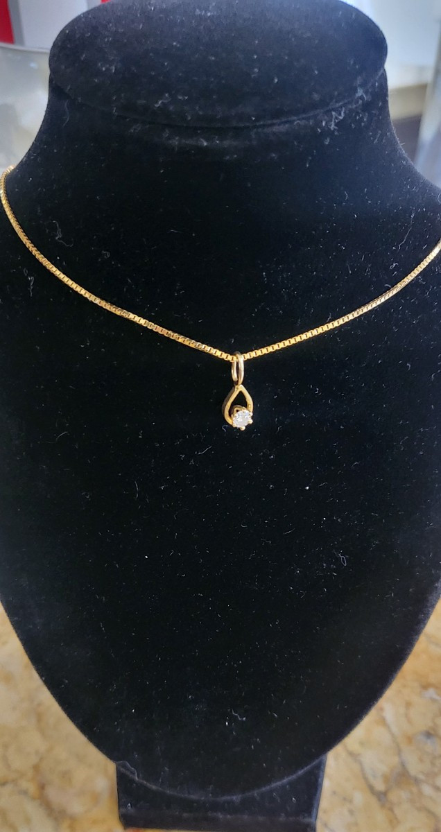 Pendentif  Vintage Diamant En Or 18ct 