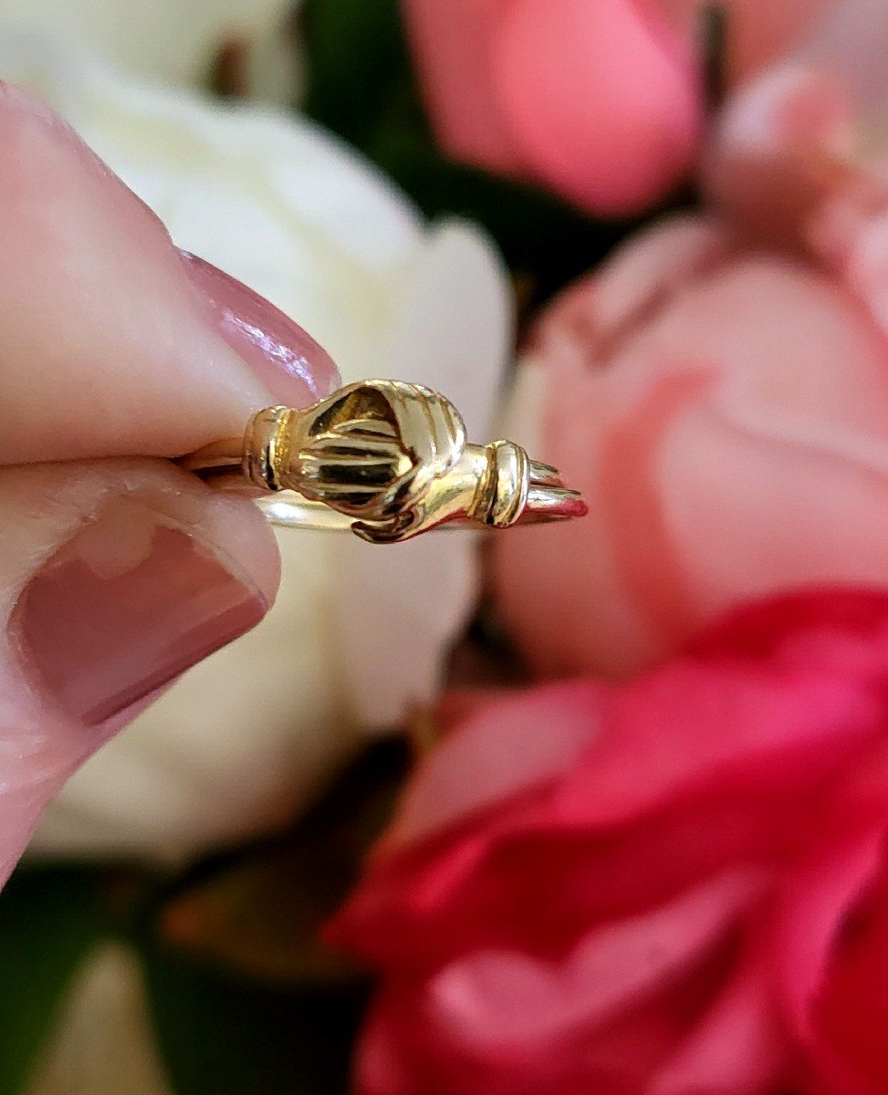 Vintage "Fede" Bague En Or 14ct-photo-2