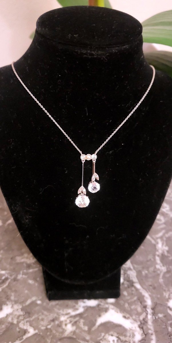 Art Déco Collier "Négligé" en Argent -photo-1
