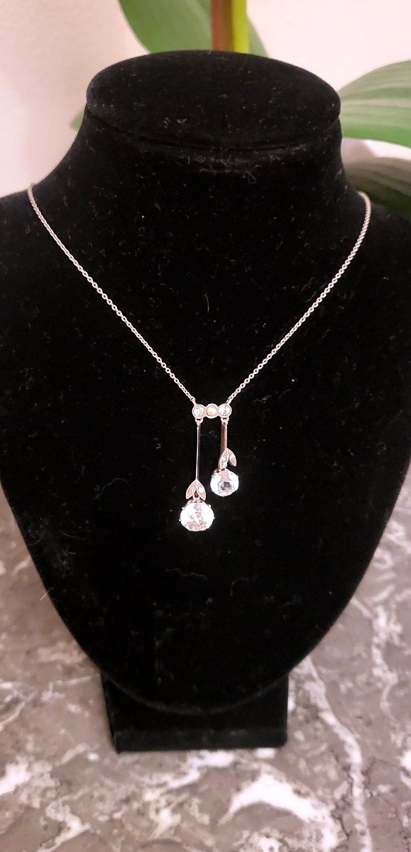 Art Déco Collier "Négligé" en Argent 