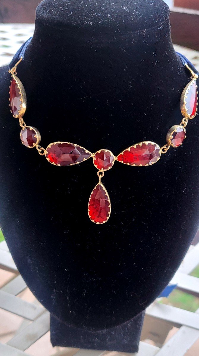 Empire-Consulat, Un Collier Rare De Grenats De Perpignan En Or 18ct -photo-2