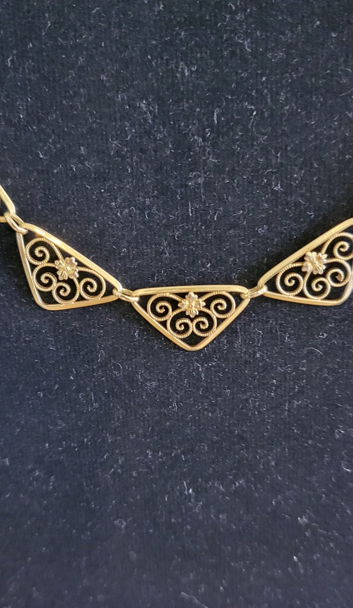 Art Deco - 18 Carat Gold Necklace-photo-4
