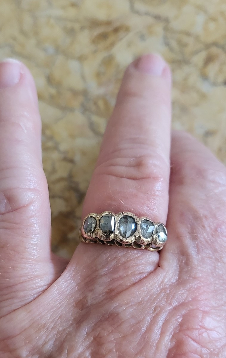 Rare Louis XV1 Directoire - Empire-consulate Garter Ring  -photo-3