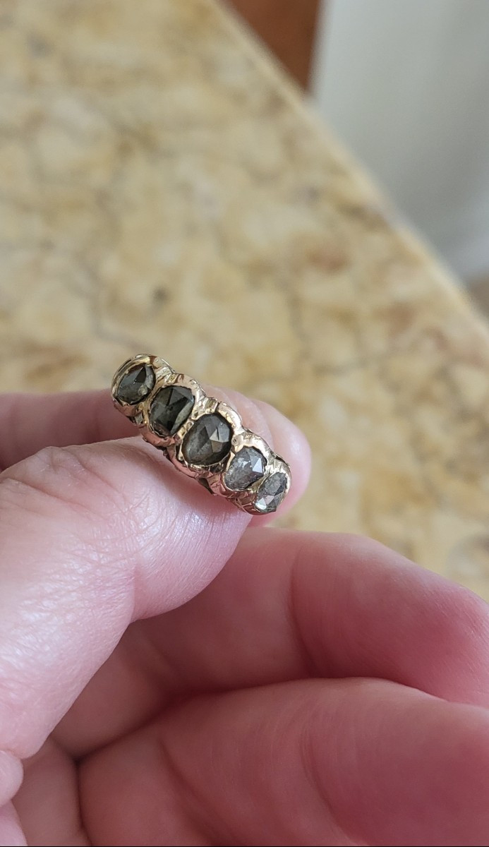 Rare Louis XV1 Directoire - Empire-consulate Garter Ring  -photo-2