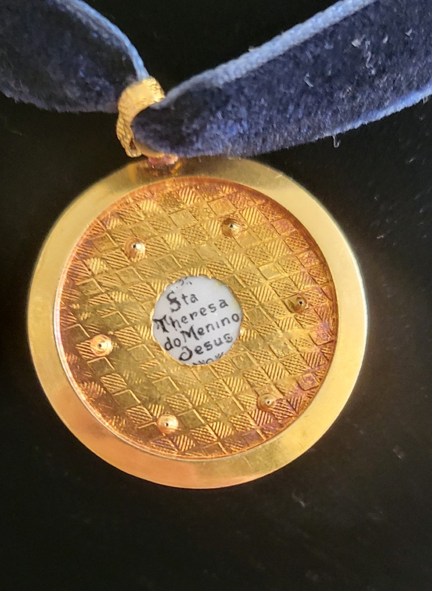 Vintage 19.2 Carat Gold Pendant Set With A Porcelain Plaque -photo-4