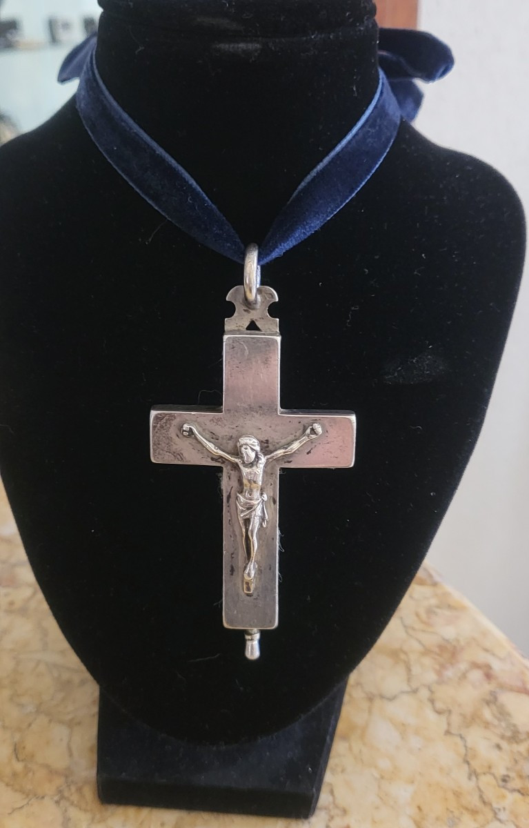 Napoléon 111 - Croix Reliquaire En Argent 
