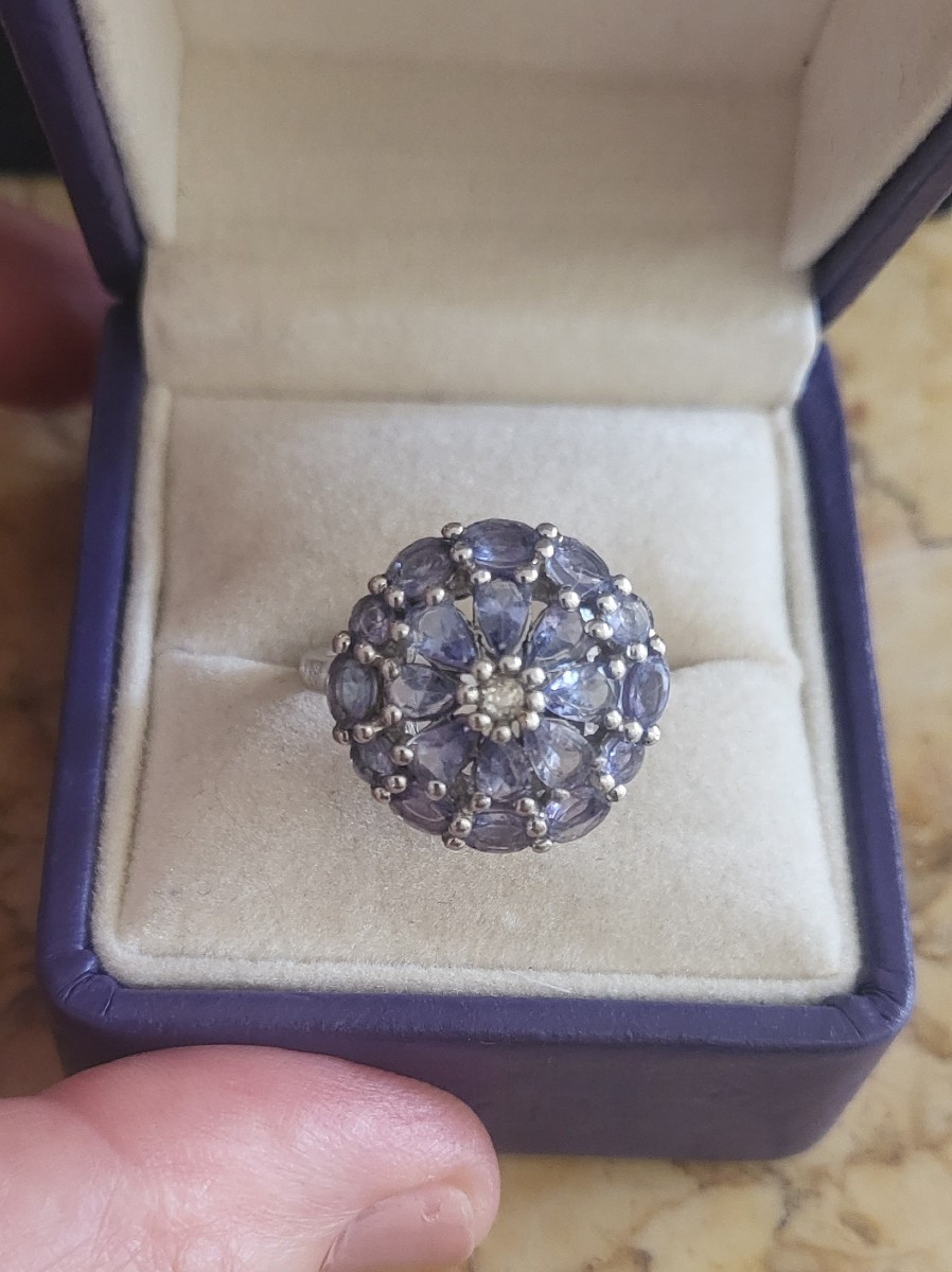 Tanzanite  "cocktail " Ring In Silver -photo-2