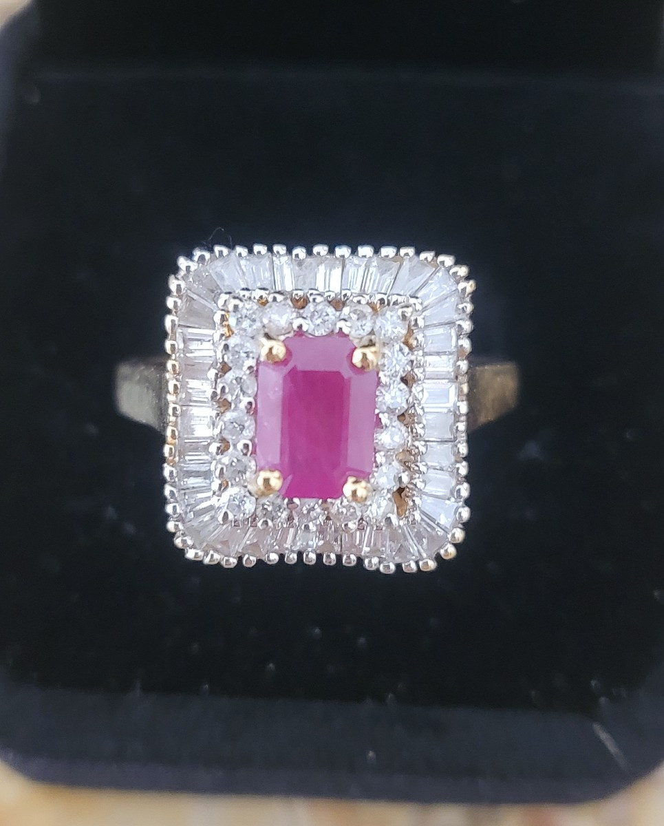 "cocktail" Ring Set With A Ruby Surrounded By Diamonds In 18ct Gold -photo-5