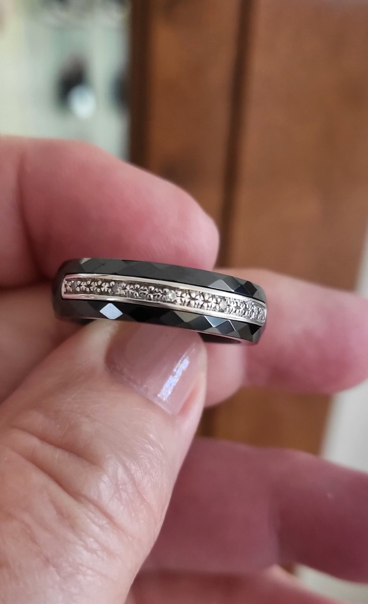 Bague en Céramique, Or et Diamants -photo-2