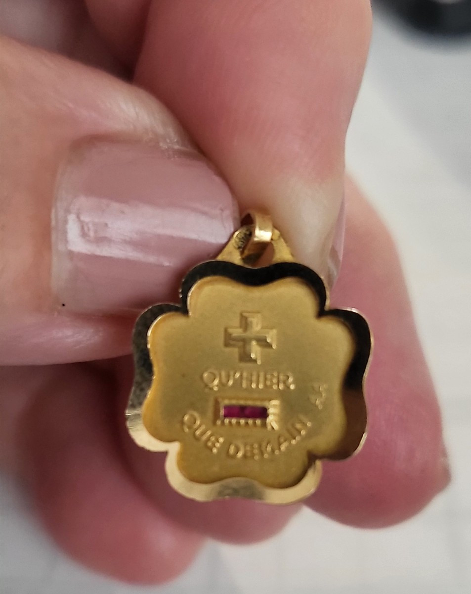 Augis "Qu'hier que demain " Pendentif/Breloque en Or 18ct -photo-7