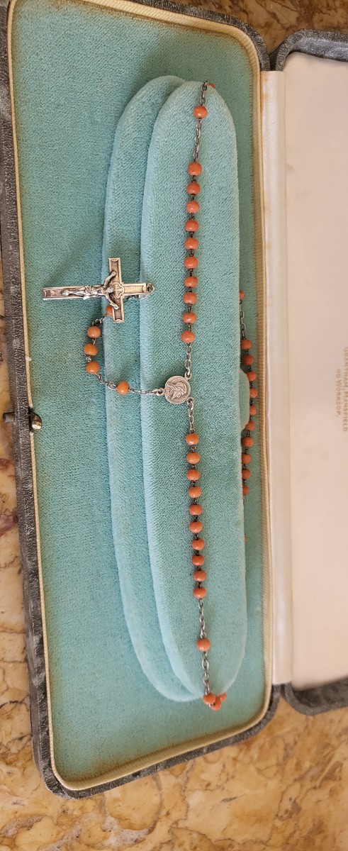 Chaplet Antique en Argent  avec Corail-photo-2