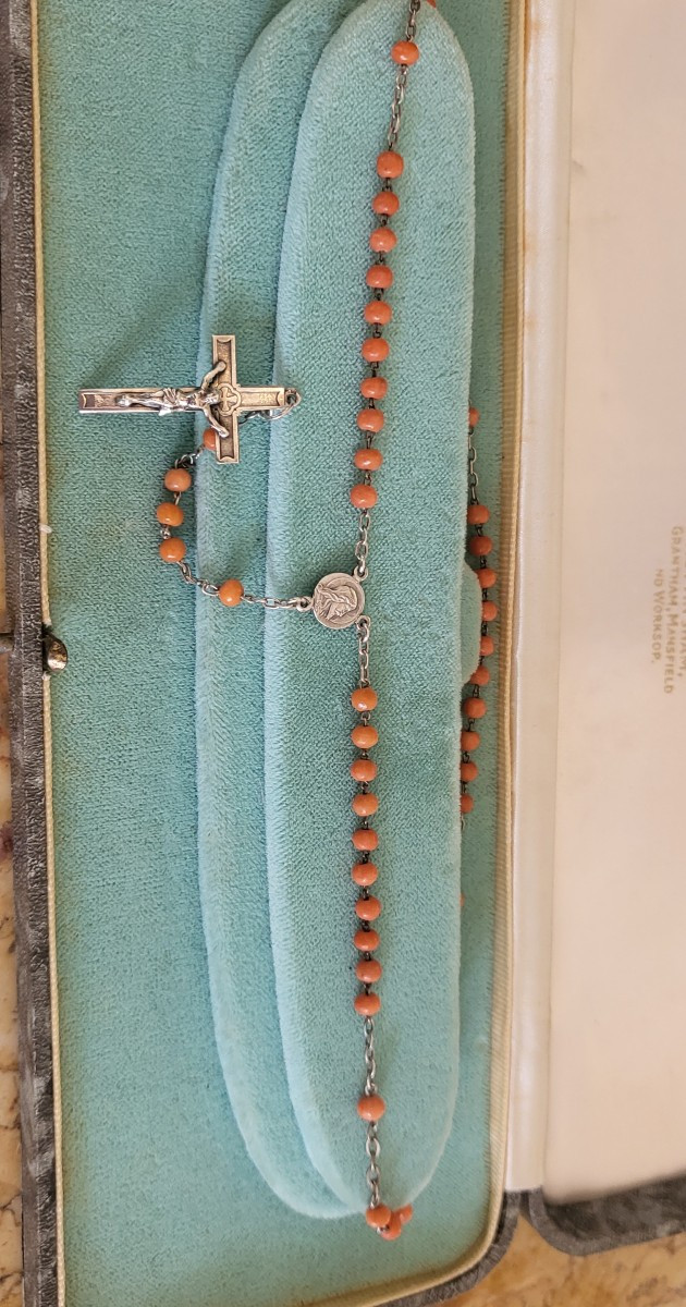 Chaplet Antique en Argent  avec Corail-photo-3