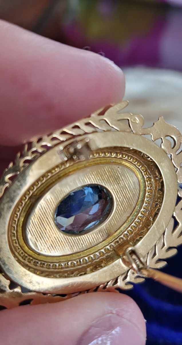 Aigue-marine Pendentif en Or 18ct Napoléon 111-photo-3