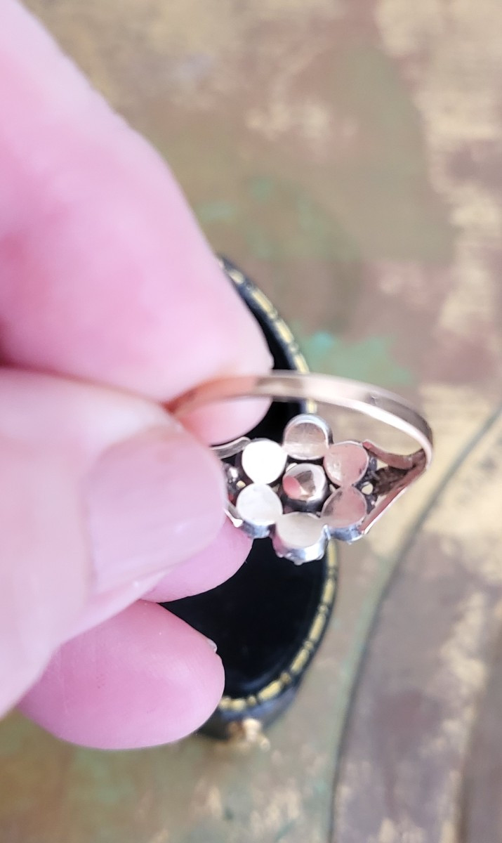 18ct Gold Ring, In Paillon, Set With Rock Crystals, Louis-phillipe  -photo-4