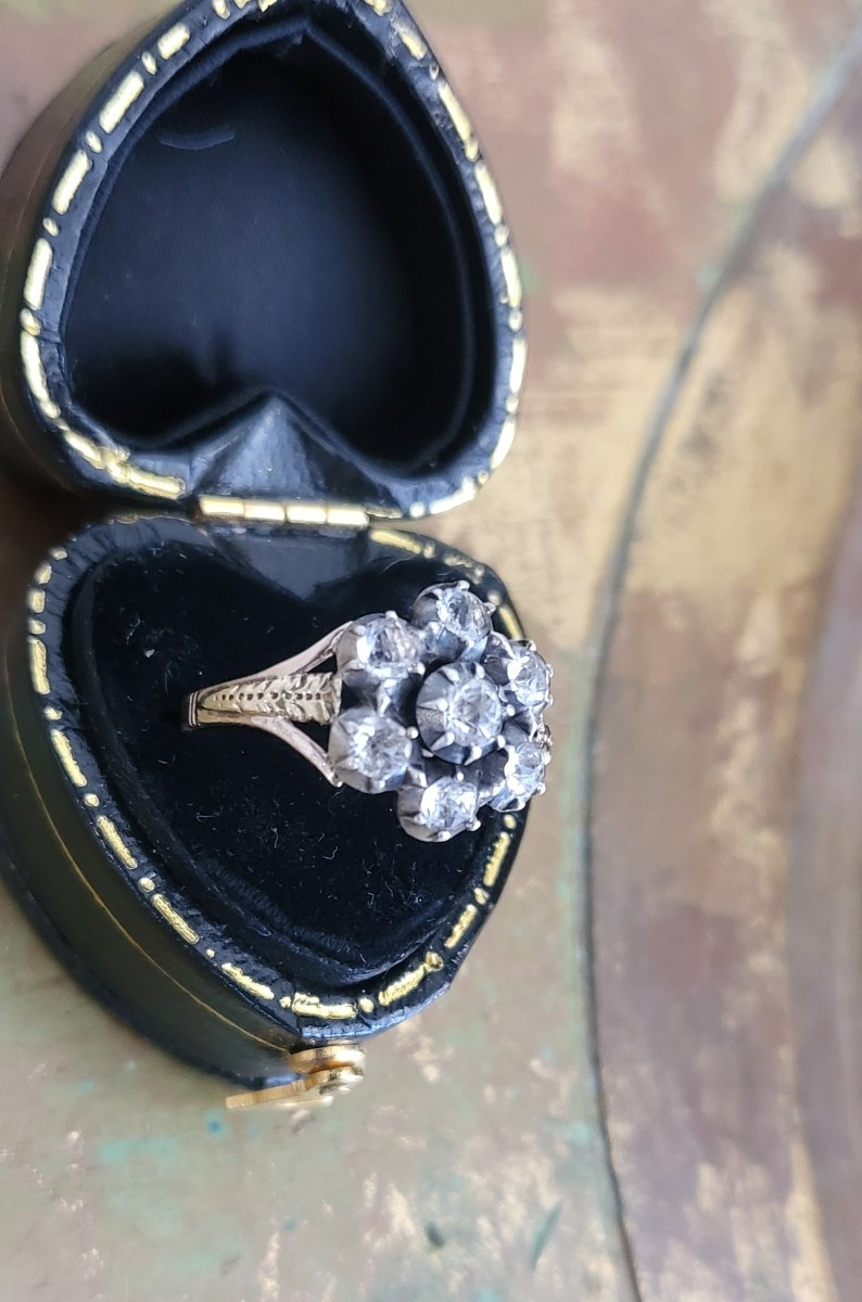 18ct Gold Ring, In Paillon, Set With Rock Crystals, Louis-phillipe  -photo-1