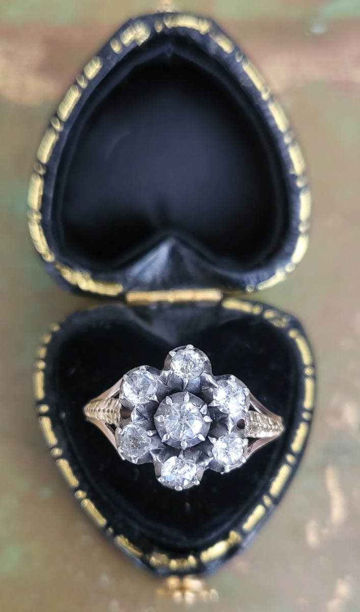 18ct Gold Ring, In Paillon, Set With Rock Crystals, Louis-phillipe  -photo-6