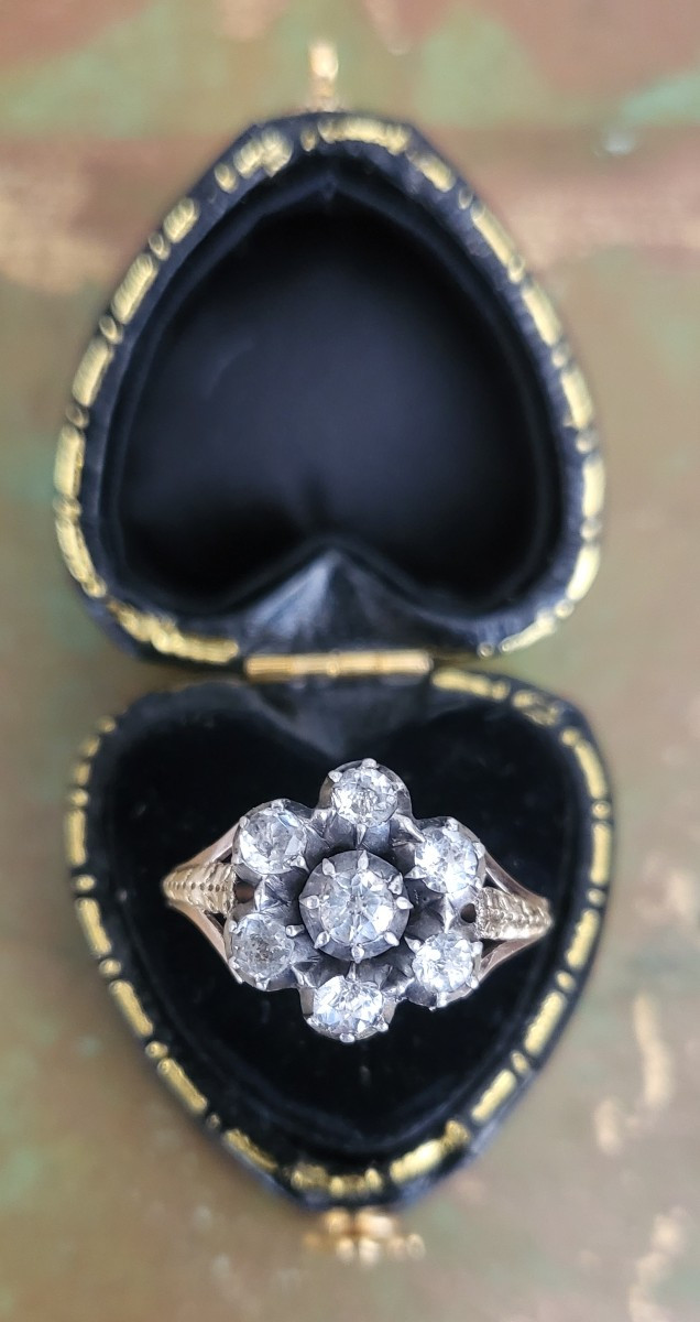 18ct Gold Ring, In Paillon, Set With Rock Crystals, Louis-phillipe  